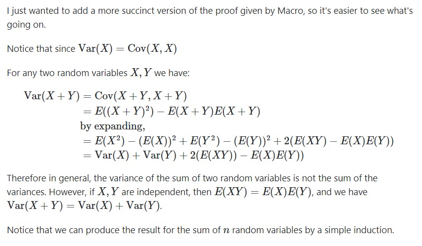 The Variance Sum Law UNAL Faruk